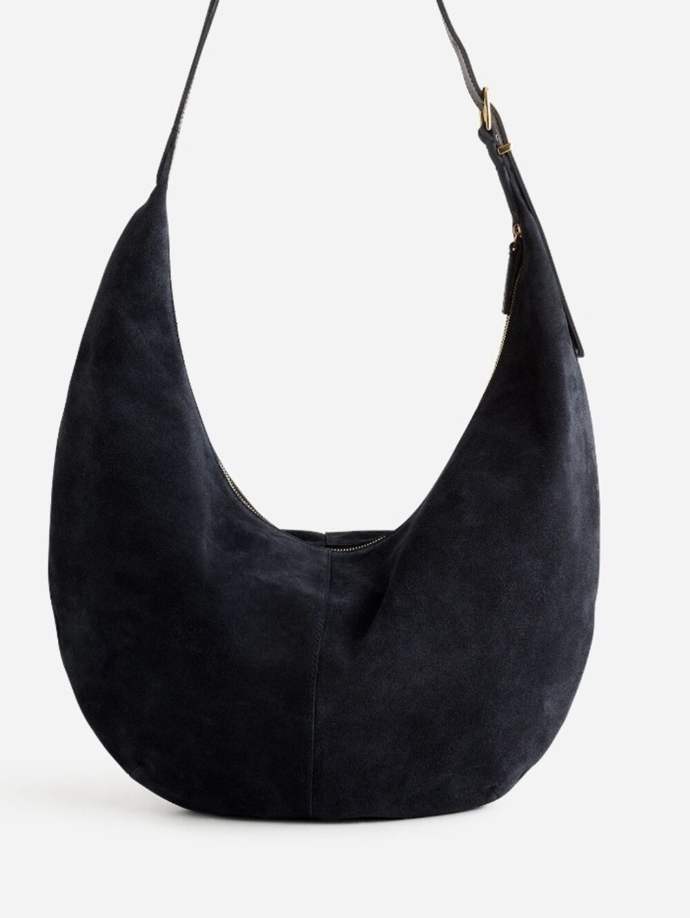 Madewell Blue Suede Crescent Shoulder Bag